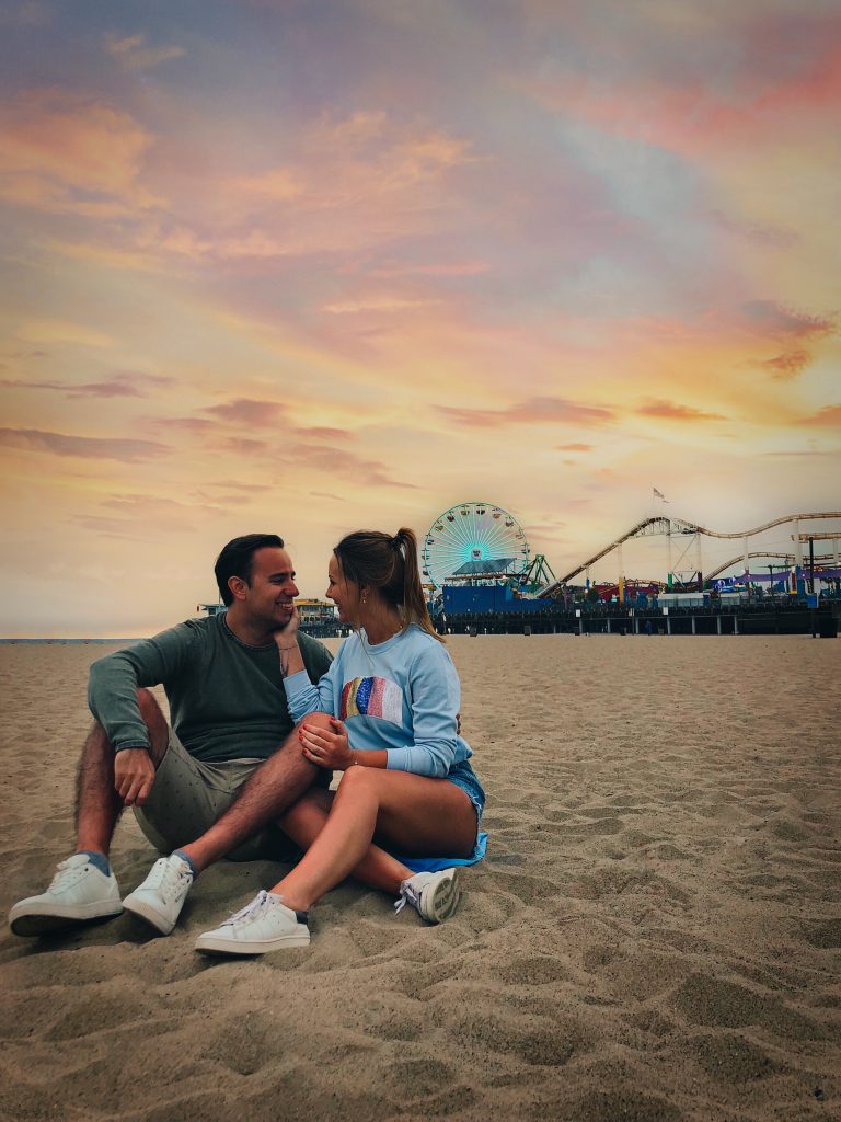 Een typische Los Angeles zonsondergang aan de Santa Monica Pier