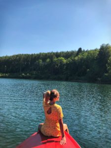 Genieten tijdens onze boottocht op Lac de Robertville