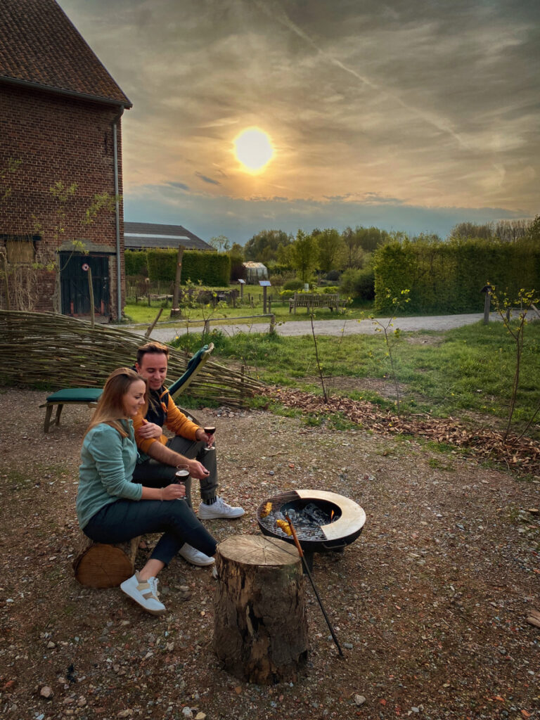 Sunset apero bij de BBQ.