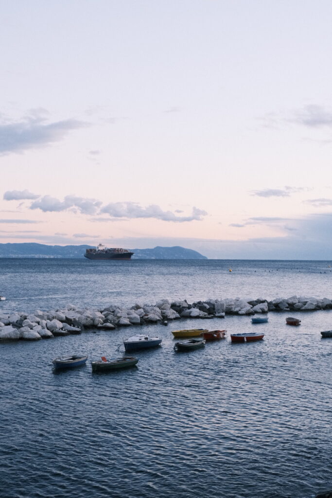 Views over the bay of Naples during sunset