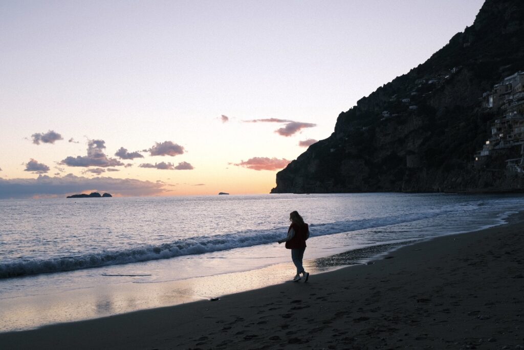 Dancing in the sunset on the beach of Positano