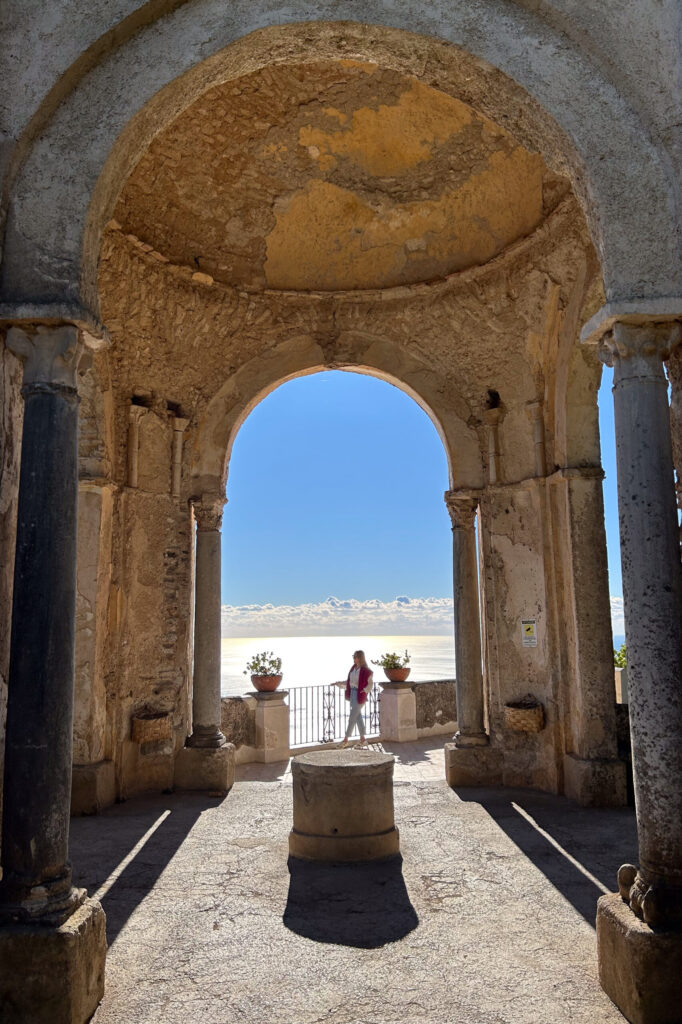 The gate to the balcony with view over the Amalfi Coast