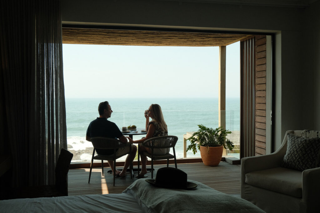 Morning coffee at our balcony in our Sala Beach House room